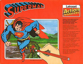 Vintage Super Heroes Tattooze Batman Superman FC Comics Letraset 1977 